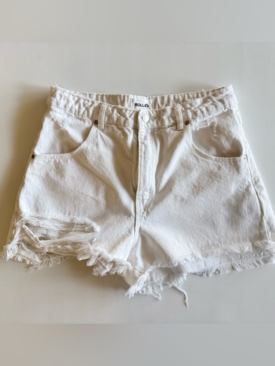ROLLA'S Pants - ROLLA'S White Distressed Denim Shorts Dusters high rise slim Size 31